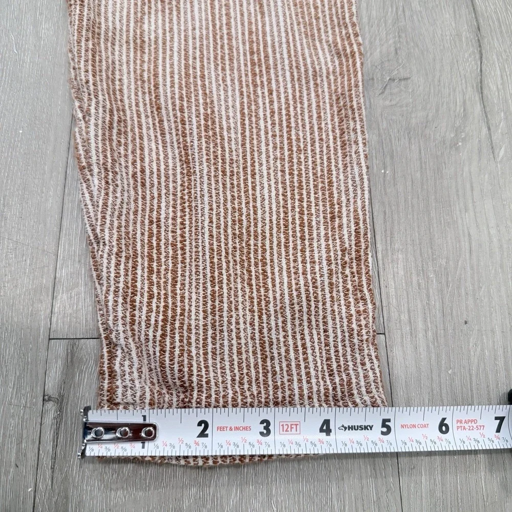 Free People Cotton Paperbag Jogger Pants Brown Cream Stripe XS